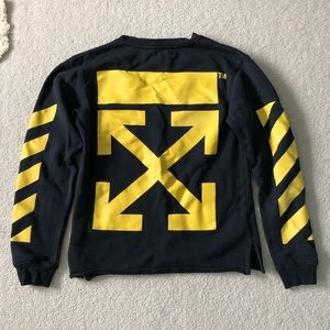 OFF-WHITE cotton black & yellow pullover size S